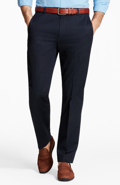 Shop Brooks Brothers Advantage Flat Front Stretch Twill Chinos In Navy