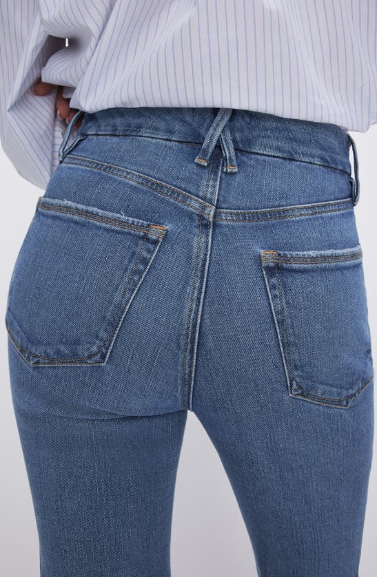 Good American Good Curve Chew Hem Bootcut Jeans In Indigo631