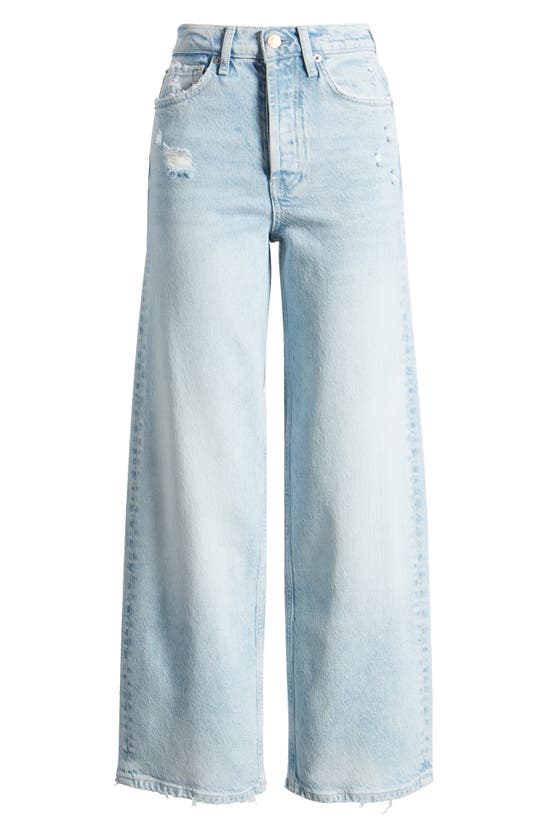 Shop Rails Getty High Waist Distressed Wide Leg Ankle Jeans In Ocean Breeze Distress