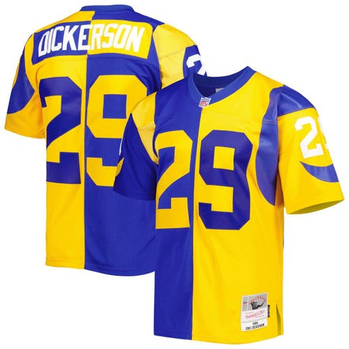 Men's Mitchell & Ness Eric Dickerson Royal/Gold Los Angeles Rams 1984 Split Legacy Replica Jersey