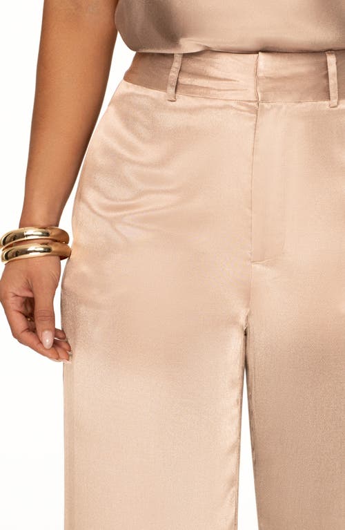 Shop Jluxlabel Ever After Satin Pants In Bronze