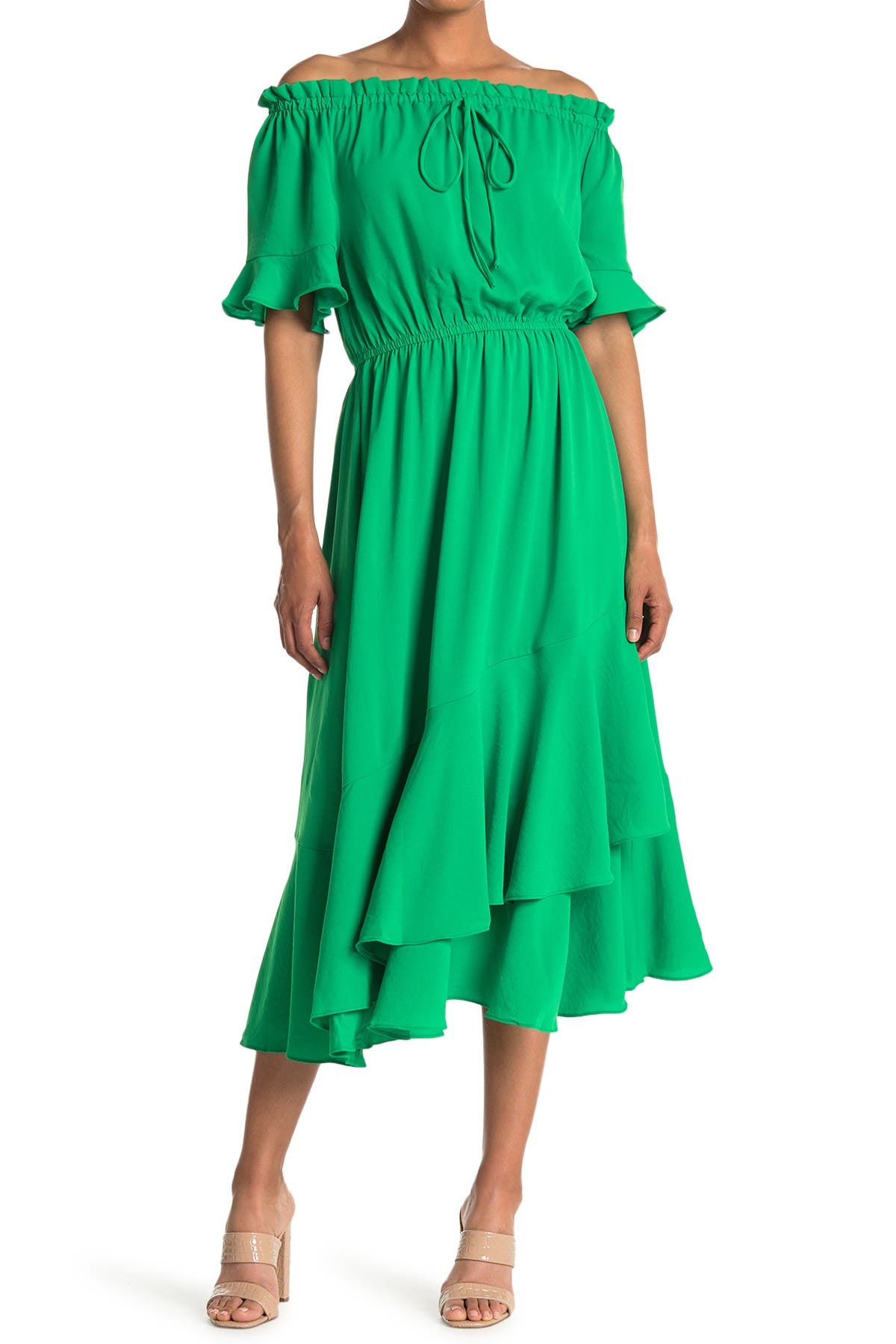 Patrizia Luca Off-the-shoulder Maxi Dress In Green | ModeSens