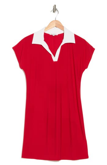 Tash And Sophie Polo Dress In Red White