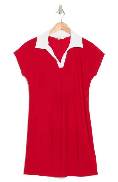 Shop Tash And Sophie Polo Dress In Red White