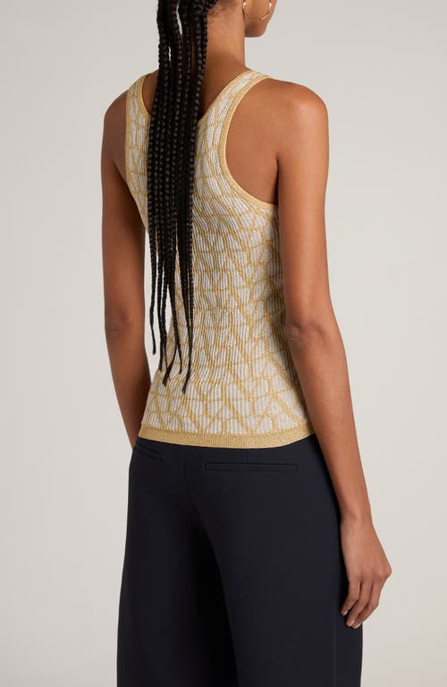 Valentino Iconographic Canvas Sleeveless Top In Oro
