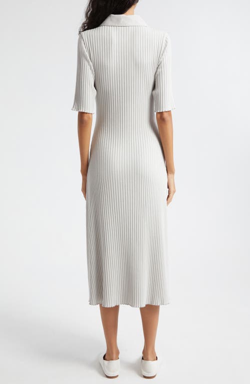 Shop Vince Cotton Blend Rib Midi Sweater Dress In Salted Glass