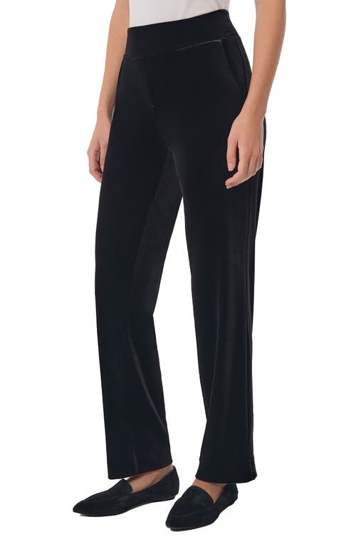 Shop Jones New York Velour Straight Leg Pull-on Pants In Jones Black