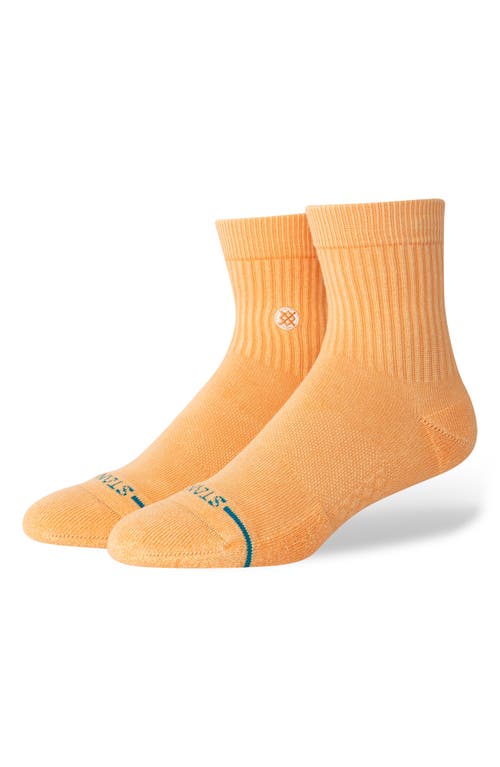 Icon Washed Quarter Socks in Peach