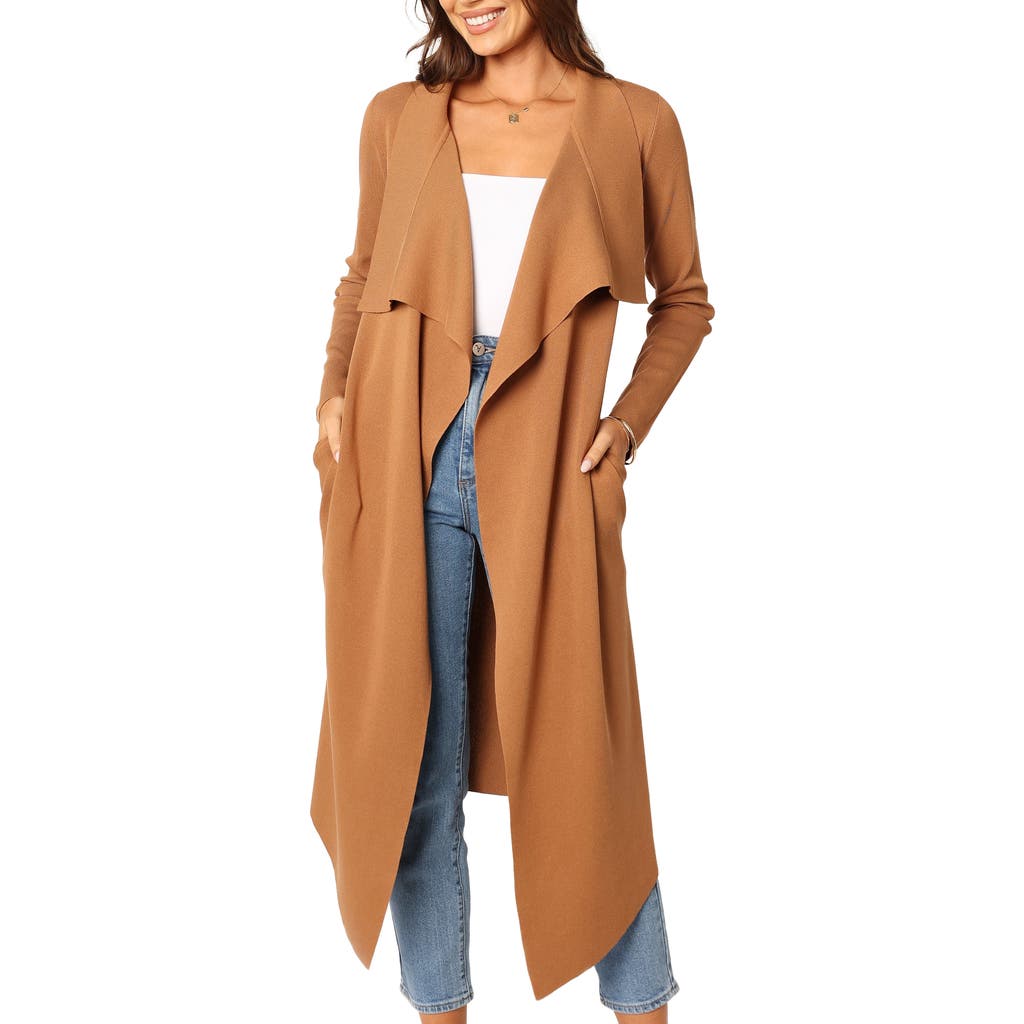 Petal And Pup Petal & Pup Audrina Tie Front Longline Cardigan In Brown