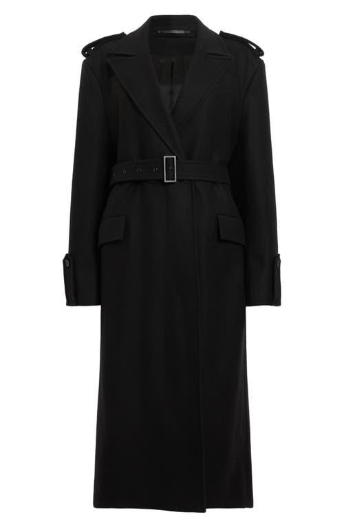 Shop Allsaints Augusta Wool Blend Trench Coat In Black