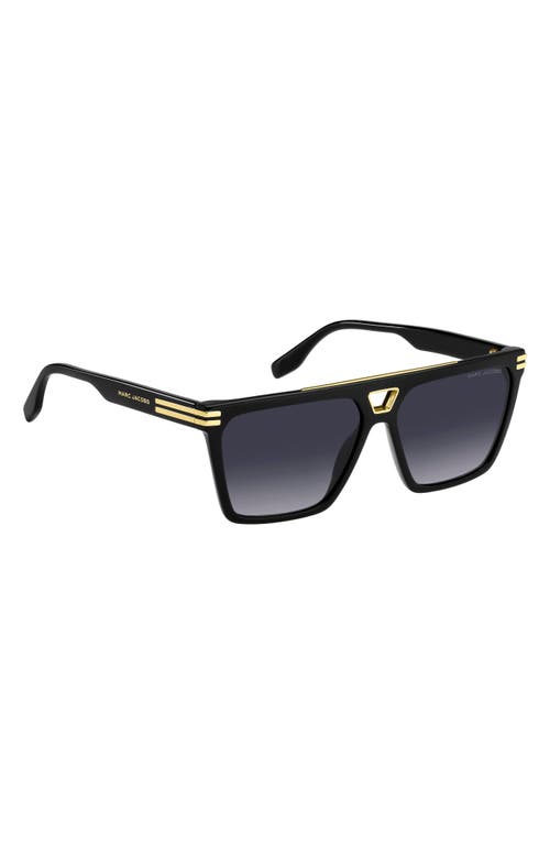 Marc Jacobs 58mm Gradient Square Sunglasses In Black/grey Shaded