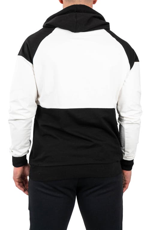 Maceoo Colorblock Logo Graphic Hoodie In White