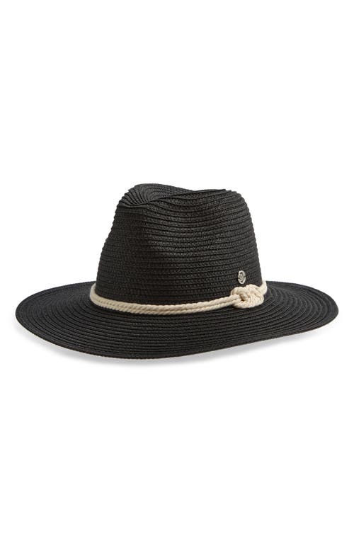 Shop Steve Madden Poppy Nautical Panama Hat In Black