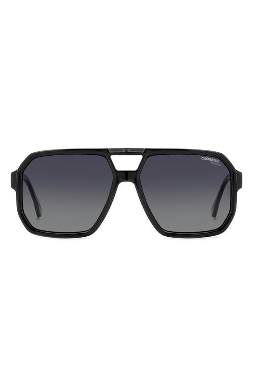 Carrera Eyewear Victory 60mm Gradient Polarized Aviator Sunglasses In Black