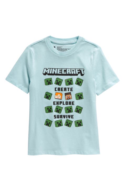 Minecraft Boys Video Game T-Shirt - Color (Black, Green) & Size (xSmall)