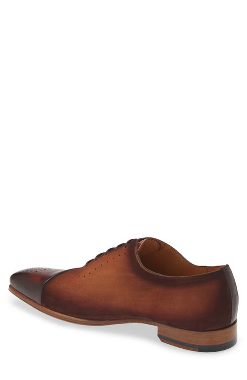 Mezlan Affari Cap Toe Wholecut Shoe In Cognac Rust/sport