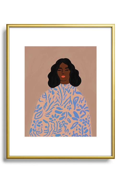 Deny Designs The Sweater Framed Art Print in Blue at Nordstrom