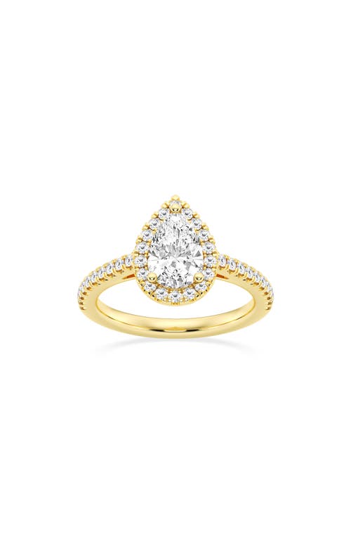 Shop Badgley Mischka Collection 14k Gold Pear Cut Lab Created Diamond Halo Ring In Yellow Gold