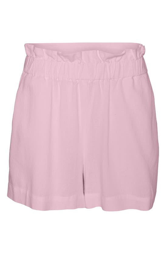 Vero Moda Jesmilo Paperbag High Waist Shorts In Parfait Pink