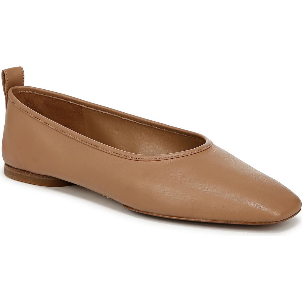 Vince Vivian Lambskin Ballerina Flats In Chai
