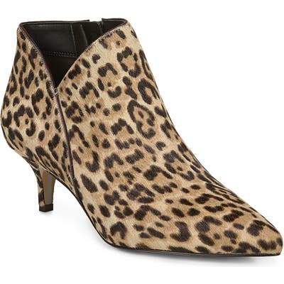 Sam Edelman Kadison Pointed Toe Kitten Heel Genuine Calf Hair Bootie, Beige