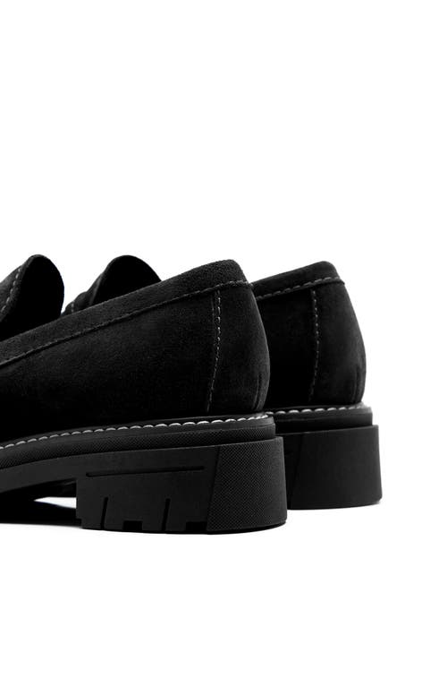 Shop La Canadienne Dillion Waterproof Penny Loafer In Black Suede