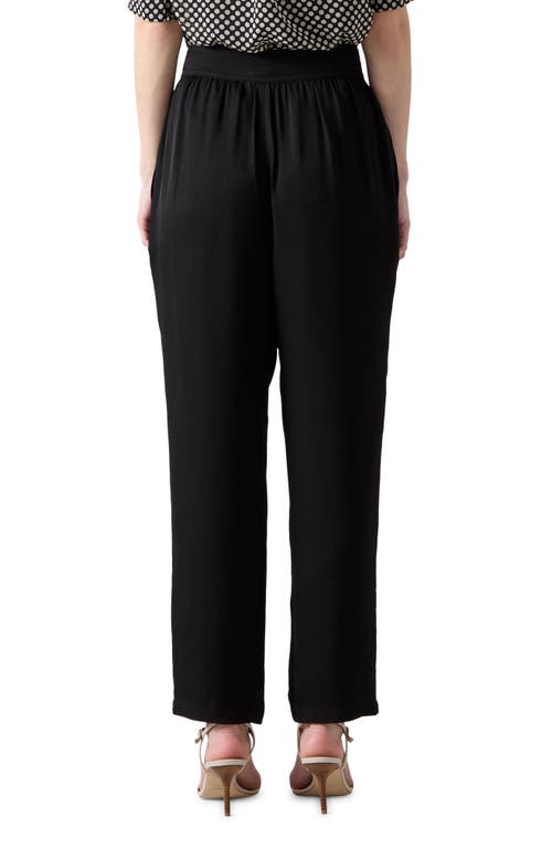 Shop Lk Bennett Coco Tie Waist Satin Crepe Straight Leg Pants In Black