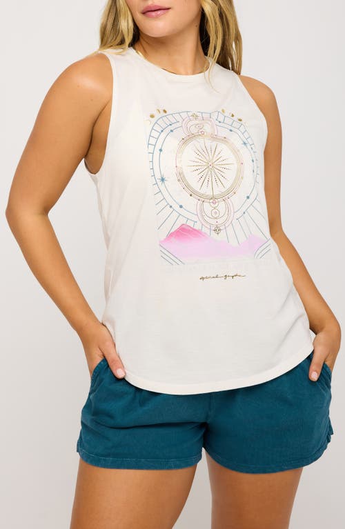 Spiritual Gangster Abundance Jade Cotton & Modal Graphic Muscle Tank In Birch