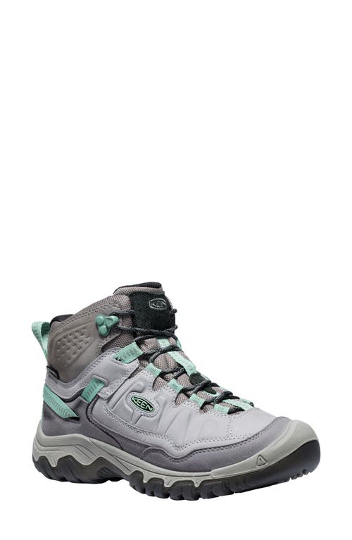 Shop Keen Targhee Iv Waterproof Mid Hiking Shoe In Alloy/granite Green