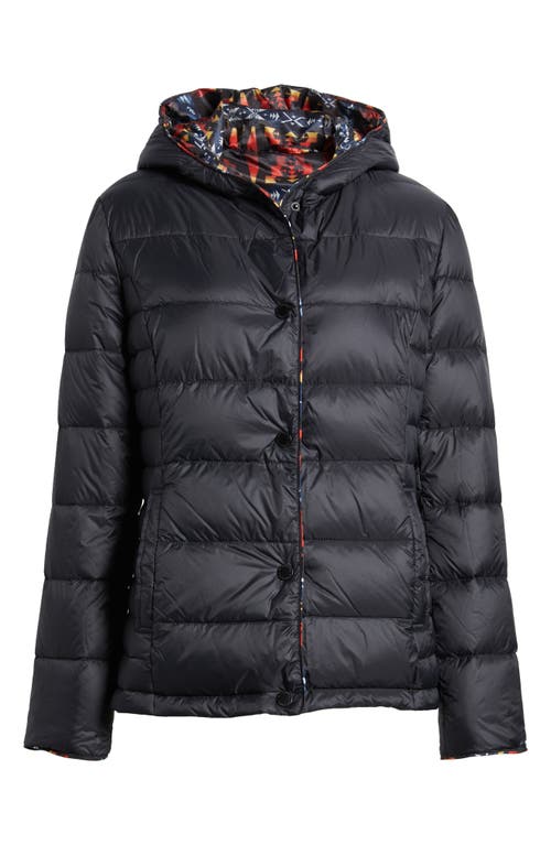 Shop Pendleton Sula Reversible Hooded Down Jacket In Tucson Black