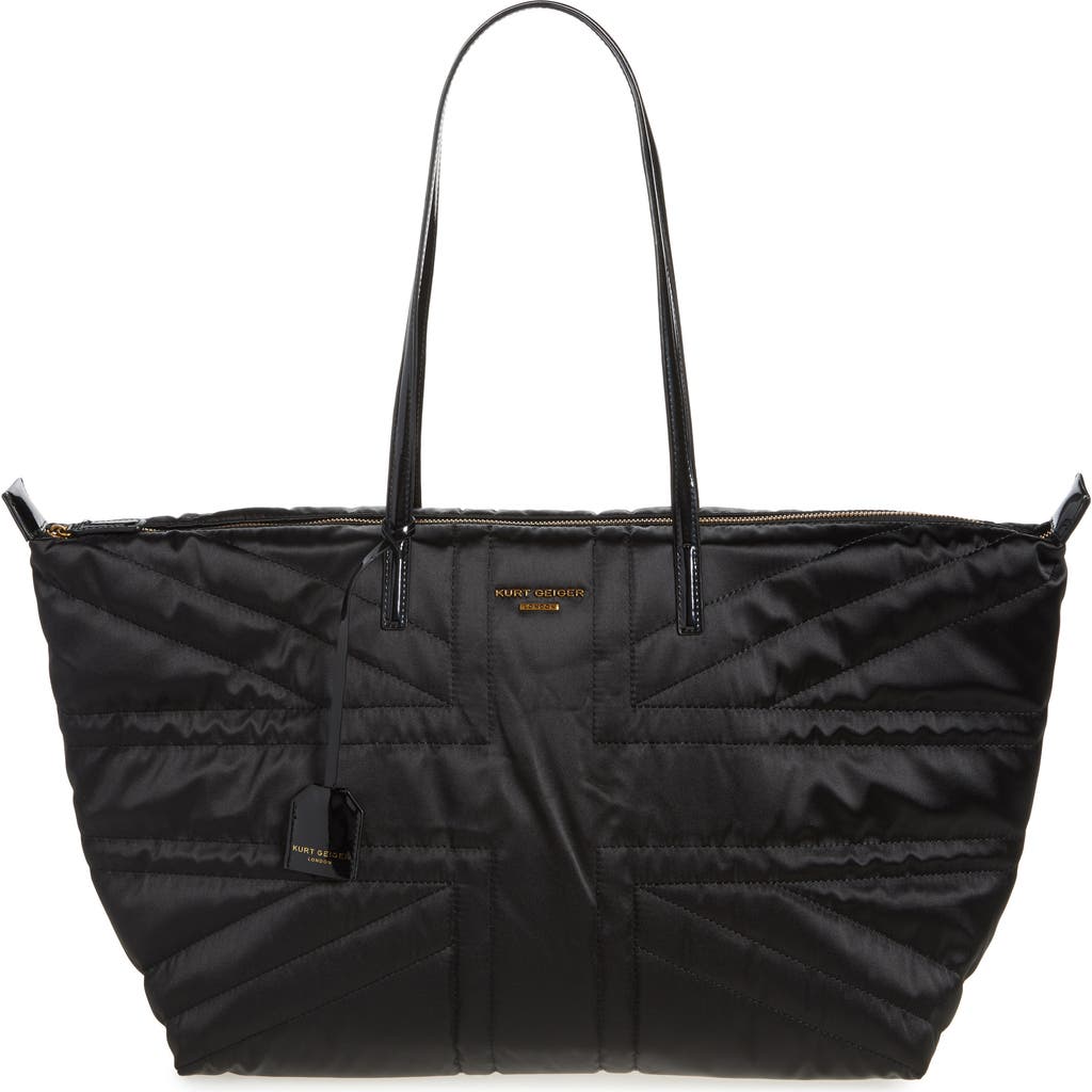 Kurt Geiger London Recycled Union Jack Shopper Tote Bag In Black