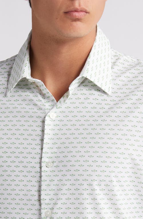 Shop Bonobos Slim Fit Geo Pattern Short Sleeve Performance Button-up Shirt In Icarian Fish