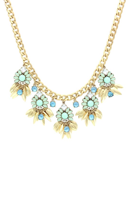 Shop Olivia Welles Kalli Dangle Crystal Necklace In Green