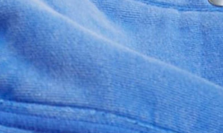 Shop Free People Tolly Cotton Fleece Short Sleeve Jacket In Blue