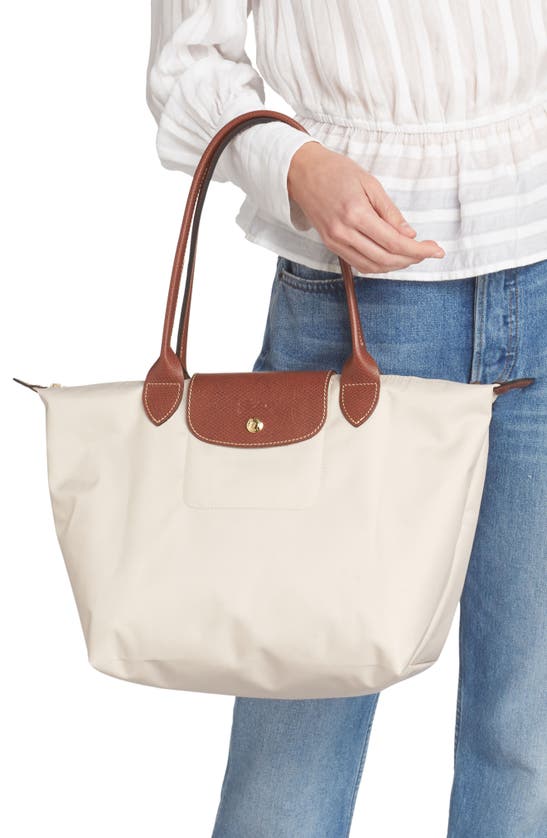 Shop Longchamp Medium Le Pliage Nylon Shoulder Tote In Paper