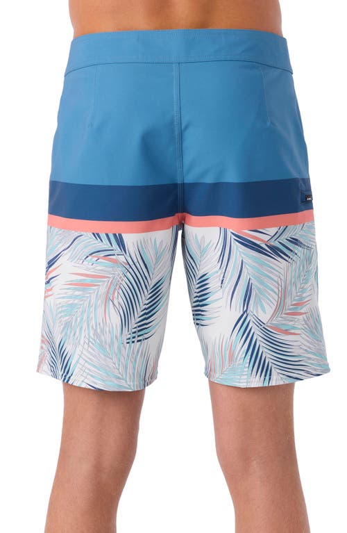 Shop O'neill Hyperfreak Heat Block Swim Trunks In Blue Palm