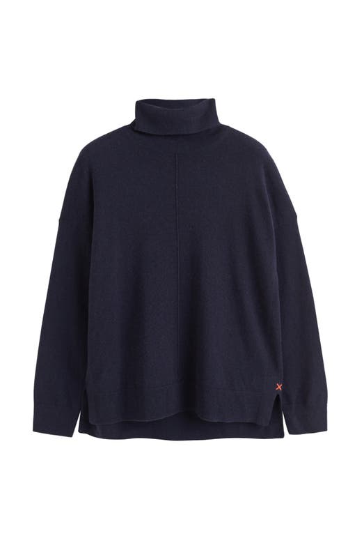 Chinti & Parker Relaxed Roll Neck Wool & Cashmere Sweater In Navy