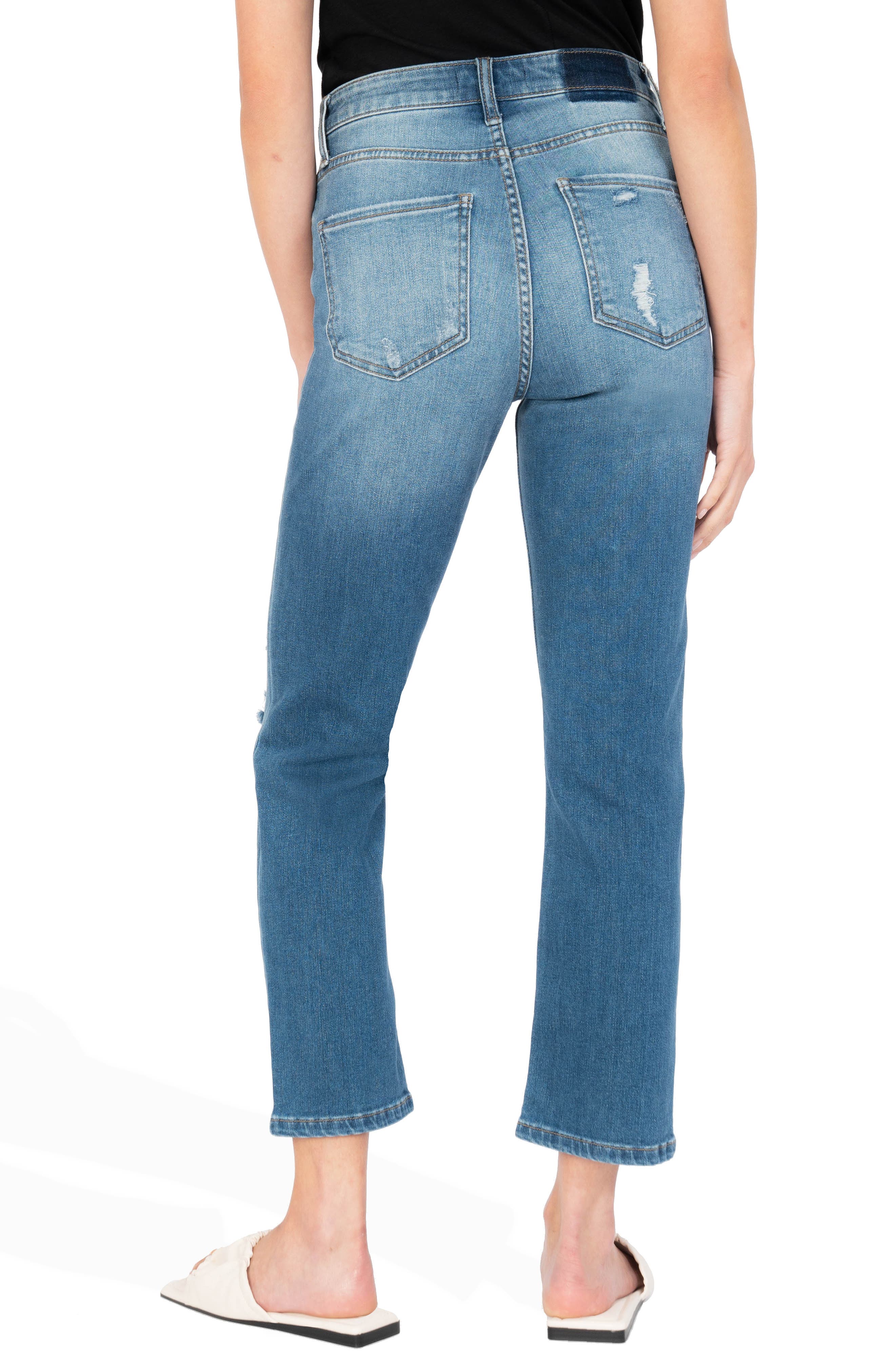 KUT from the Kloth Elizabeth High Waist Fab Ab Crop Straight Leg Jeans ...