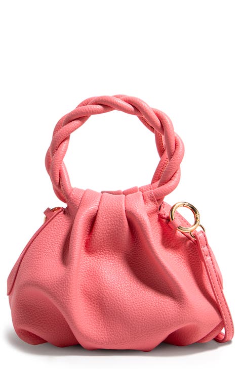 pink suede crossbody bag