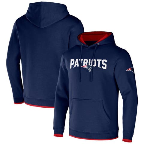 Men's Antigua Heather Gray New England Patriots Victory Pullover Hoodie