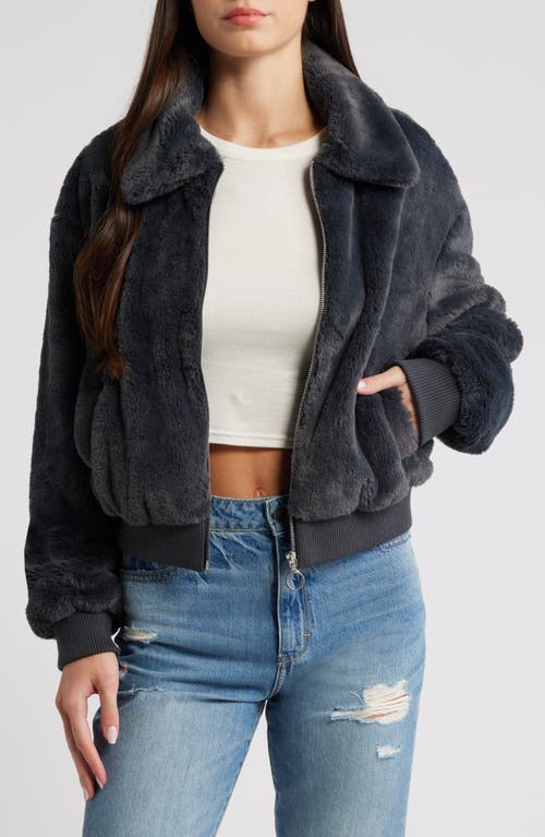 Thread & Supply Faux Fur Jacket In Charcoal