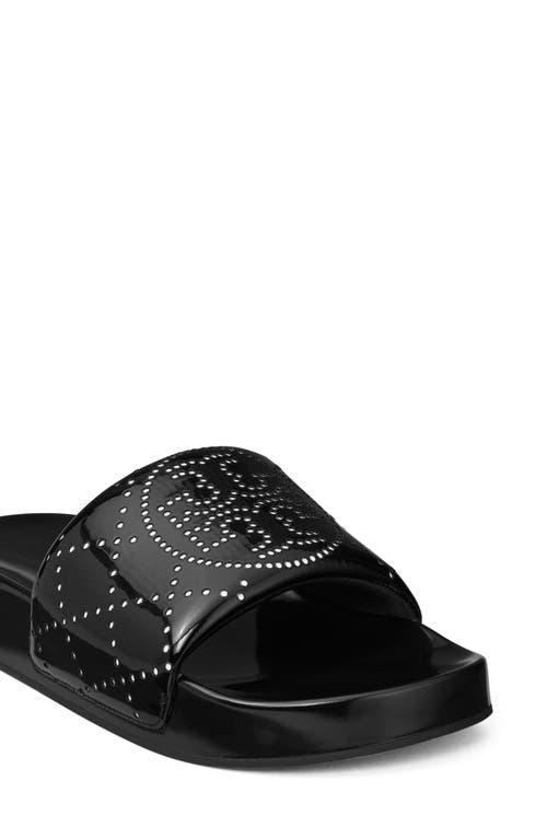 Shop Tory Burch Double T Pool Slide Sandal In Nero/nero