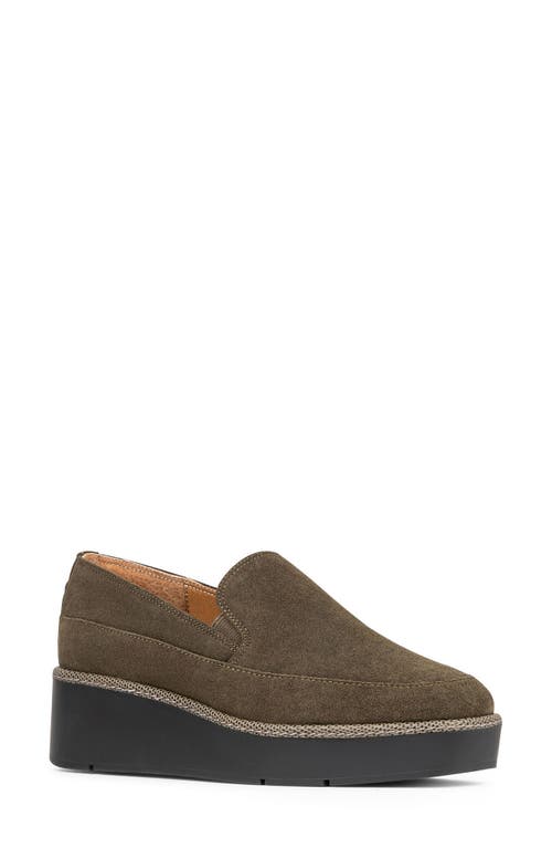 Shop Donald Pliner Wallis Platform Wedge Loafer In Military Green