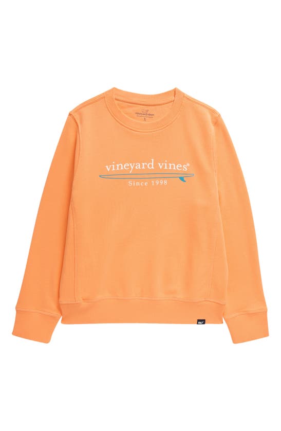 Shop Vineyard Vines Kids' Logo Graphic Crewneck Sweatshirt In Melon