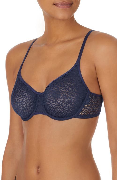 Shop Dkny Modern Lace Unlined Demi Bra In Naval Academy