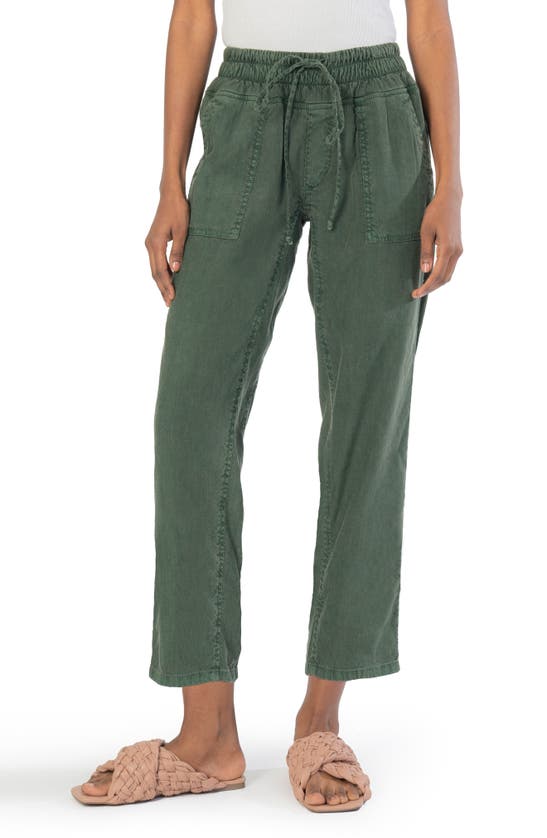 Kut From The Kloth Drawcord Waist Crop Pants In Pine