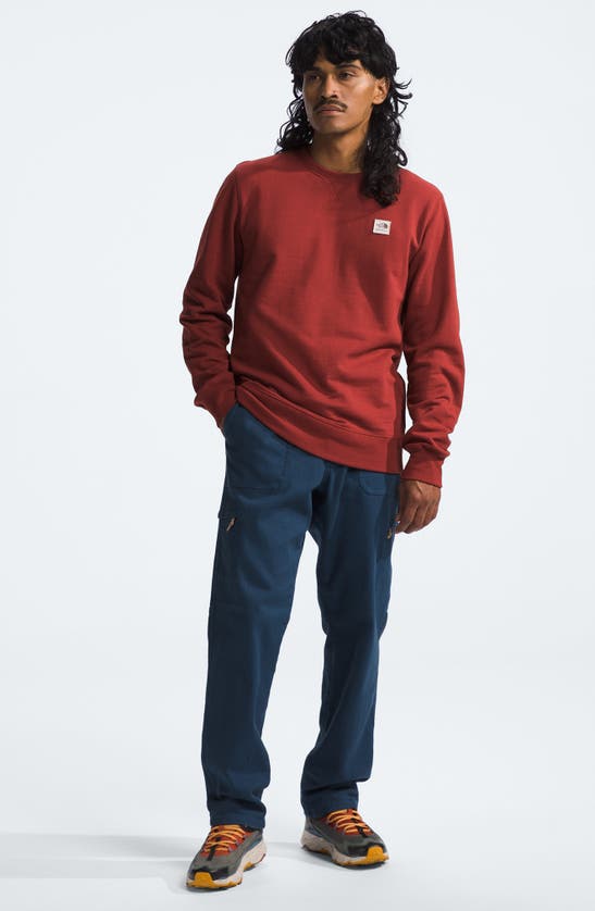 Shop The North Face Heritage Patch Crewneck Sweatshirt In Iron Red