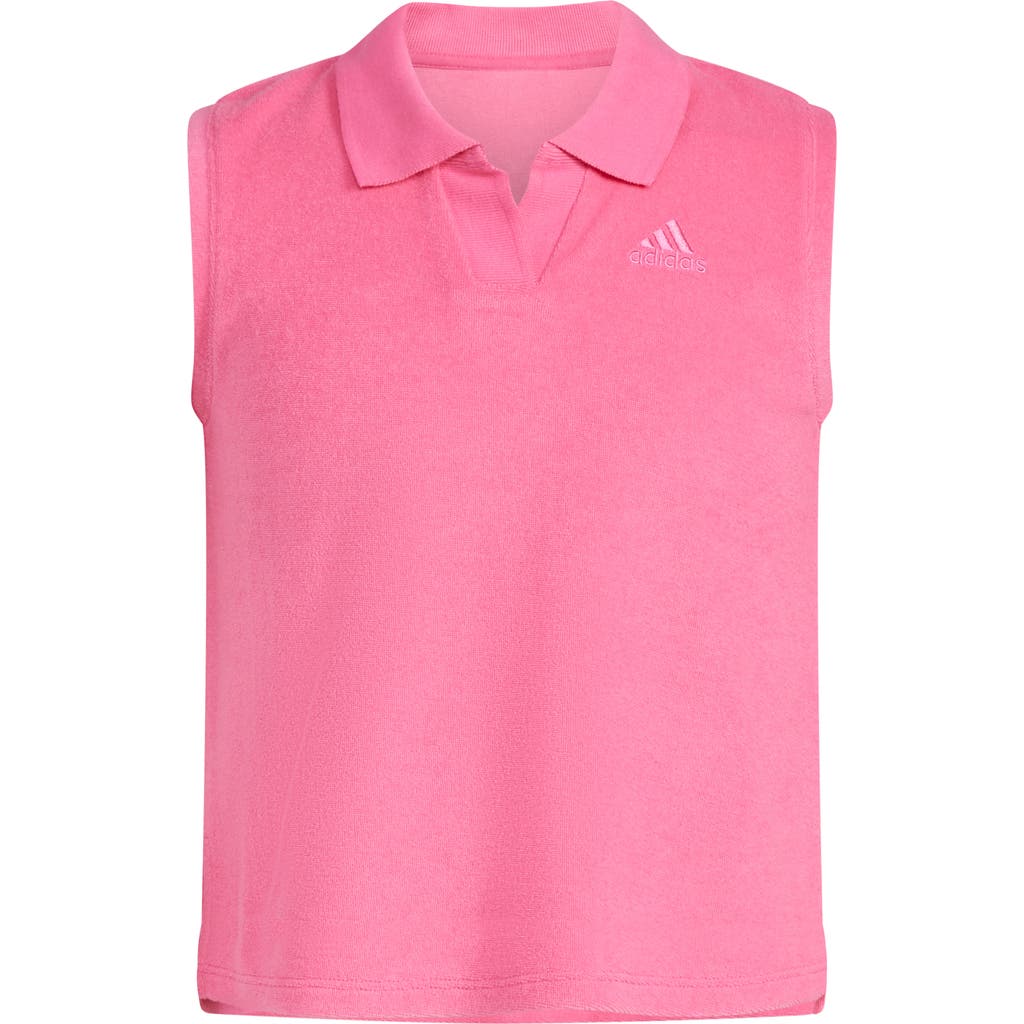 Adidas Originals Adidas Kids' Terry Cloth Polo Tank In Pink