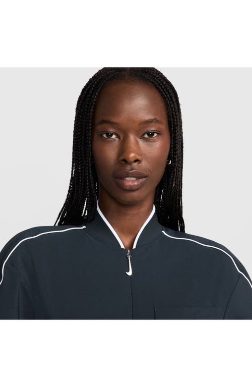 Shop Nike X Jacquemus Back Cutout Minidress In Dark Obsidian/white