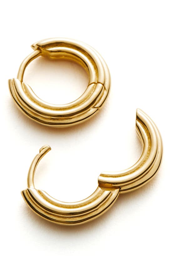 Shop Missoma 18k Gold Vermeil Ridged Huggie Hoop Earrings